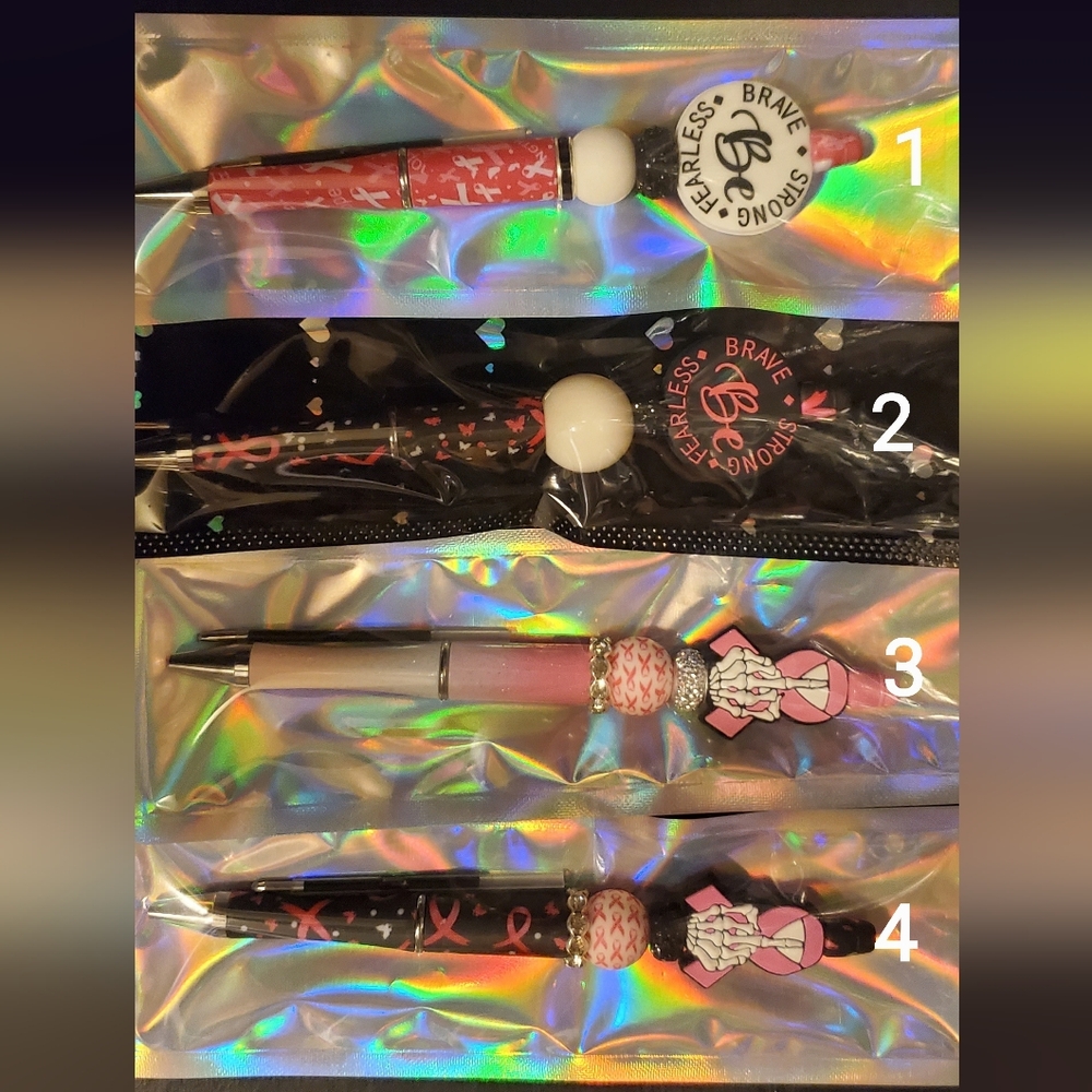 Breast cancer beaded pens